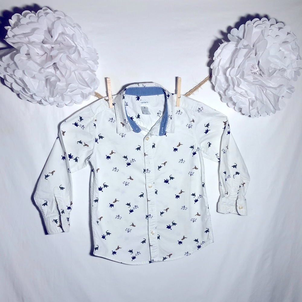 Carter’s Long Sleeve Button Down Shirt - Dino